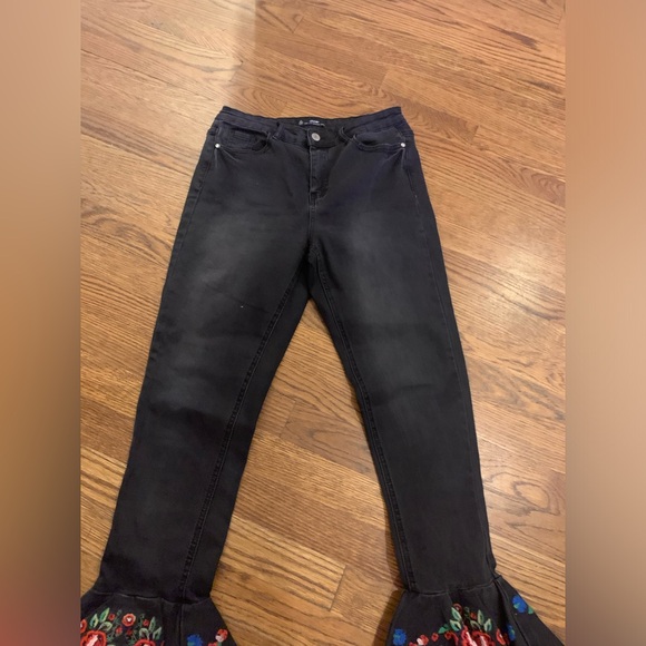EUC The Sinner Misguided black high rise authentic skinny jeans flared bottom - Picture 11 of 11